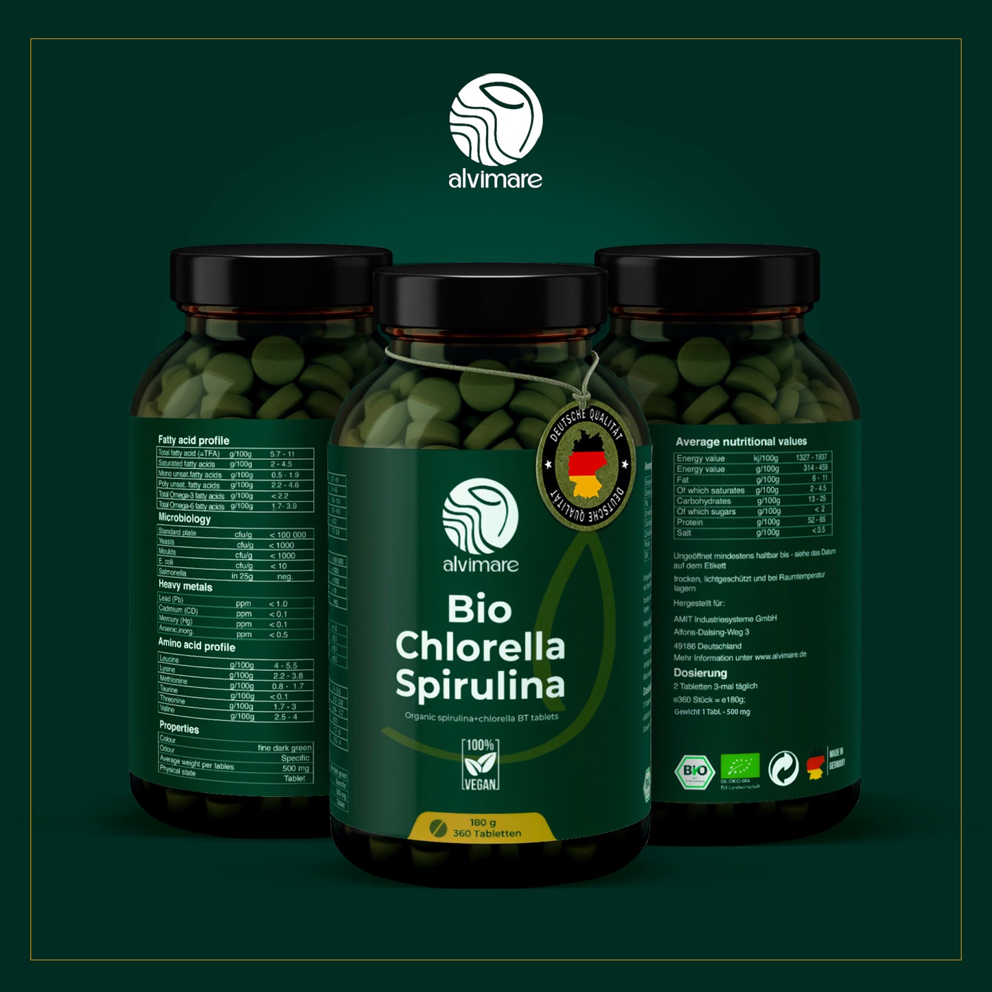 Bio MIX Chlorella & Spirulina Tabletten 360 Stück (180g)